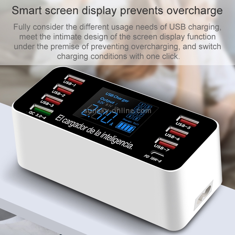 A9P 8 In 1 Multi-function Smart Digital Display Charging Station Socket Holder Stand A9P 8 In 1 Multi-function Smart Digital Display Charging Station Socket Holder Stand