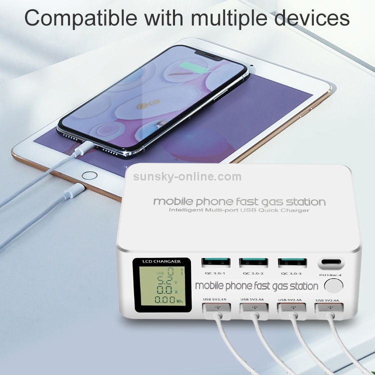 818D 8 In 1 Multi-function USB Charging Station Smart Socket Holder Stand 818D 8 In 1 Multi-function USB Charging Station Smart Socket Holder Stand