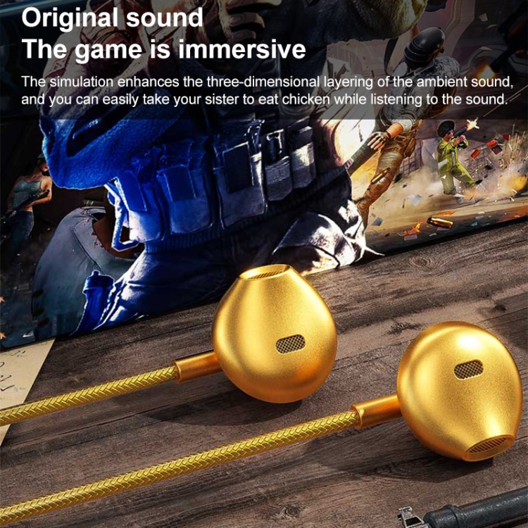 WK YC05 3.5mm Music In Ear Wired Earphone (Gold) WK YC05 3.5mm Music In Ear Wired Earphone (Gold)