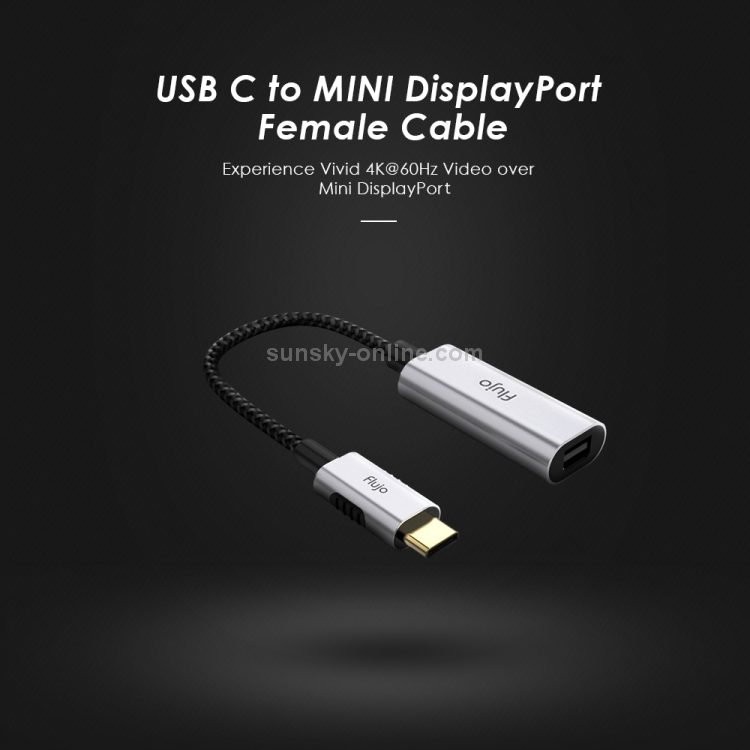 X32 USB-C/Type-C to Mini DP Female Adapter Nylon Braided Cable Color : Silver Cable Length: 15cm Grey Durable 