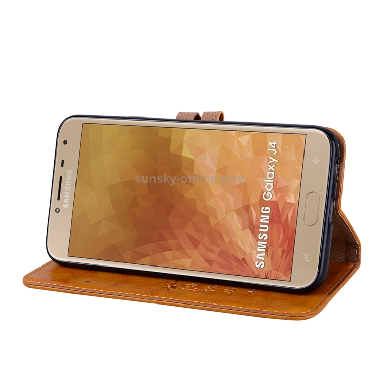 Business Style Oil Wax Texture Horizontal Flip Leather Case for Galaxy J4 (EU Version) (2018), with Holder & Card Slots & Wallet (Brown) Business Style Oil Wax Texture Horizontal Flip Leather Case for Galaxy J4 (EU Version) (2018), with Holder & Card Slots & Wallet (Brown)