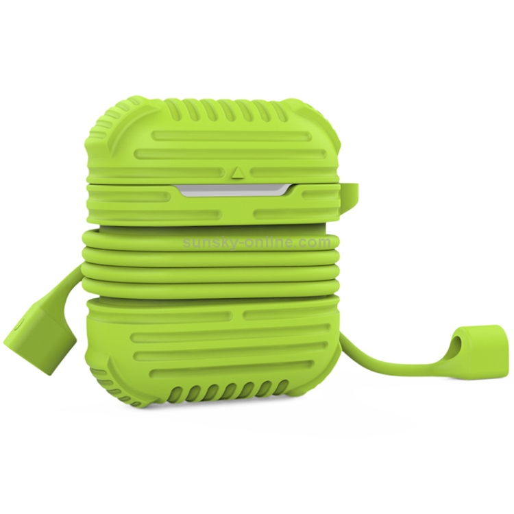 CYKE 2 in 1 8 Pin Interface Charging Box Wireless Earphones Silicone Storage Case Earphones Case for Airpods, with Magnetic Anti-lost Rope(Green) CYKE 2 in 1 8 Pin Interface Charging Box Wireless Earphones Silicone Storage Case Earphones Case for Airpods, with Magnetic Anti-lost Rope(Green)