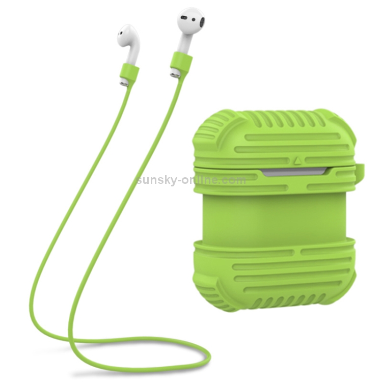 CYKE 2 in 1 8 Pin Interface Charging Box Wireless Earphones Silicone Storage Case Earphones Case for Airpods, with Magnetic Anti-lost Rope(Green) CYKE 2 in 1 8 Pin Interface Charging Box Wireless Earphones Silicone Storage Case Earphones Case for Airpods, with Magnetic Anti-lost Rope(Green)