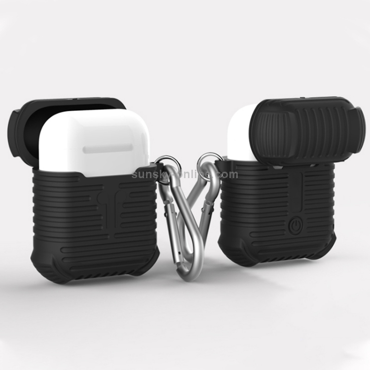 CYKE 8 Pin Interface Charging Box Dustproof Anti-fall Wireless Earphones Silicone Storage Case Earphones Case for Airpods(Black) CYKE 8 Pin Interface Charging Box Dustproof Anti-fall Wireless Earphones Silicone Storage Case Earphones Case for Airpods(Black)