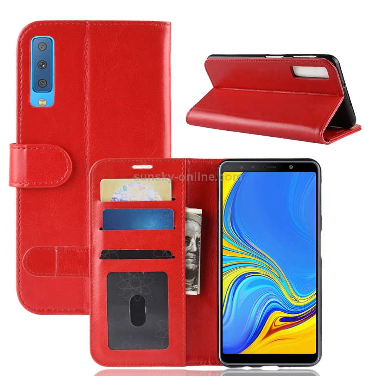 R64 Texture Single Fold Horizontal Flip Leather Case for Galaxy A7 (2018), with Holder & Card Slots & Wallet(Red) R64 Texture Single Fold Horizontal Flip Leather Case for Galaxy A7 (2018), with Holder & Card Slots & Wallet(Red)