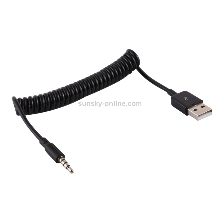 1M Cable USB de datos de resorte de ojo de pez para de tipo C 3A Negro
