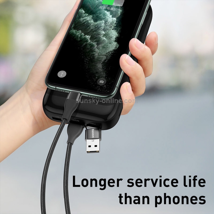 Baseus 18W Max 2 in 1 USB-A + USB-C / Type-C to 8 Pin Data Sync Charging Cable Cable, Length: 1m (Black) Baseus 18W Max 2 in 1 USB-A + USB-C / Type-C to 8 Pin Data Sync Charging Cable Cable, Length: 1m (Black)