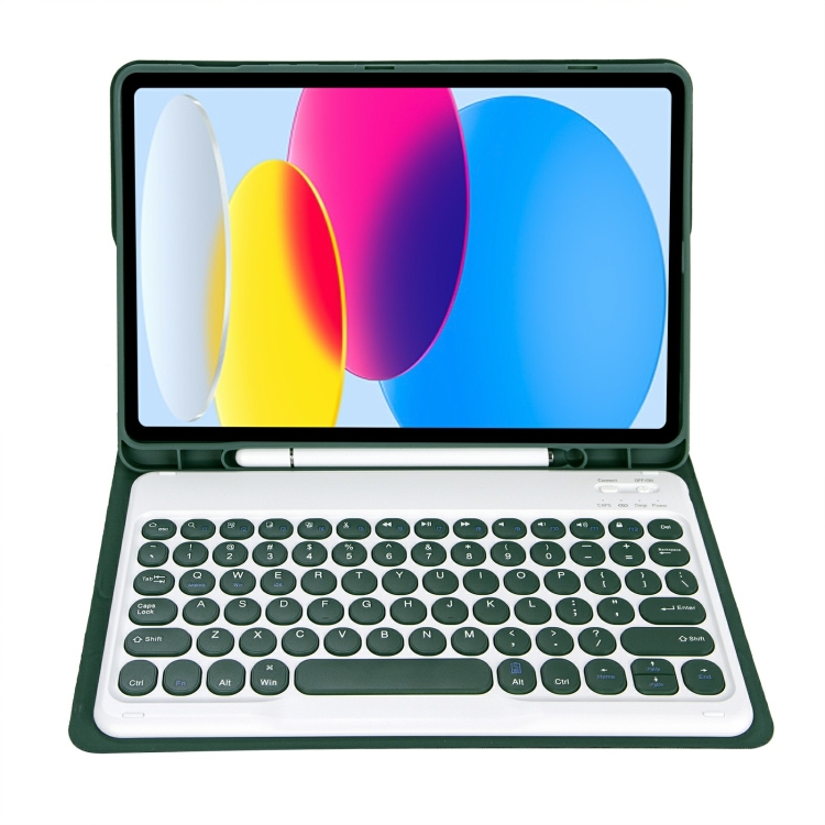 For iPad 10th Gen 10.9 2022 YA10B Lambskin Texture Bluetooth Keyboard Leather Tablet Case with Pen Slot (Dark Green) For iPad 10th Gen 10.9 2022 YA10B Lambskin Texture Bluetooth Keyboard Leather Tablet Case with Pen Slot (Dark Green)