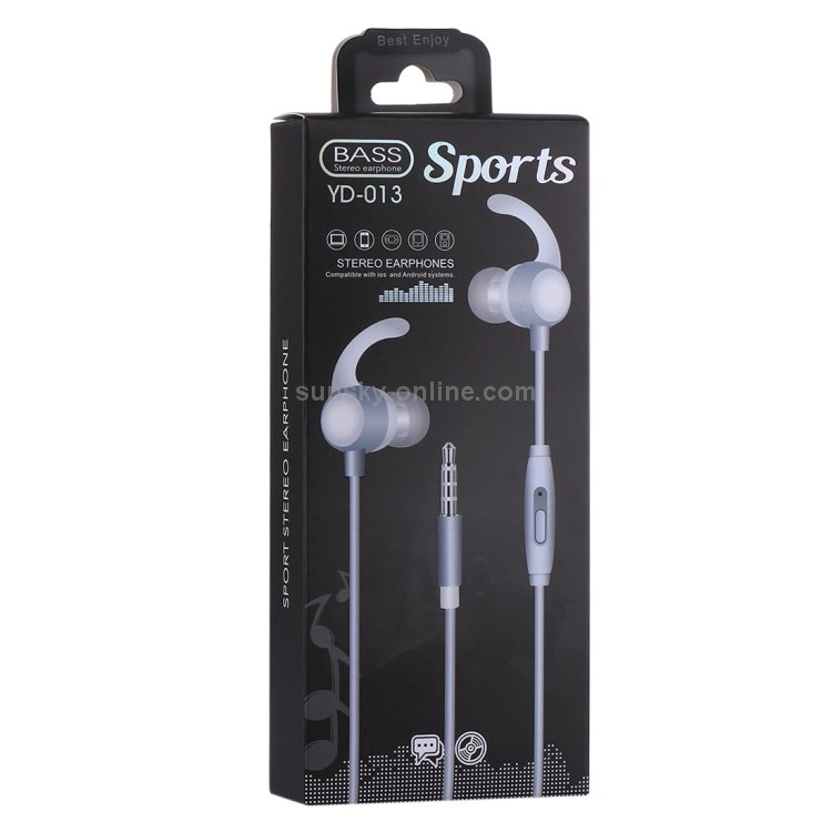 YD-013 1.2m Bass Stereo Sound In-ear Wire Control Sports Earphone with Mic YD-013 1.2m Bass Stereo Sound In-ear Wire Control Sports Earphone with Mic