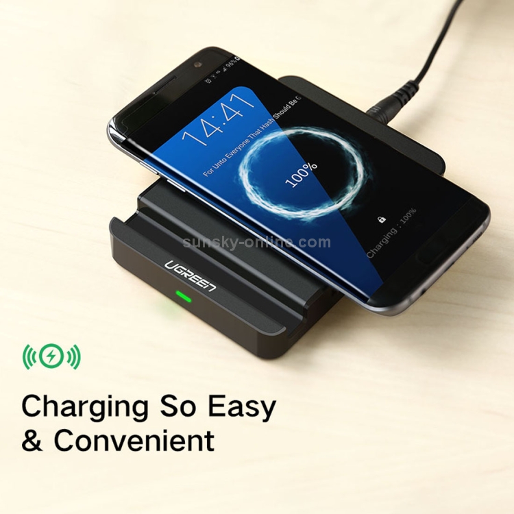 Ugreen 12V/2A QI Standard Wireless Charger with Dual USB Ports Ugreen 12V/2A QI Standard Wireless Charger with Dual USB Ports