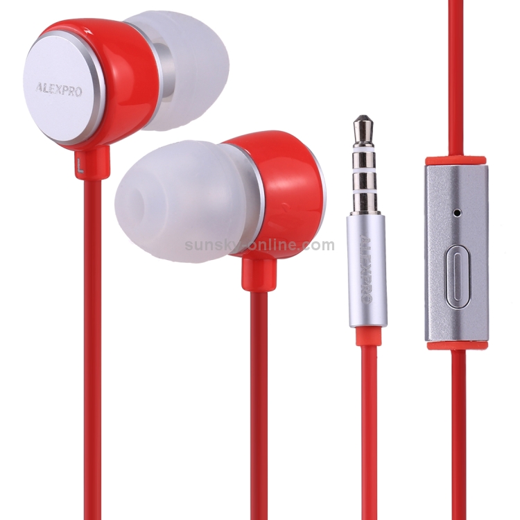 ALEXPRO E110i 1.2m In-Ear Bass Stereo Wired Control Earphones with Mic ALEXPRO E110i 1.2m In-Ear Bass Stereo Wired Control Earphones with Mic