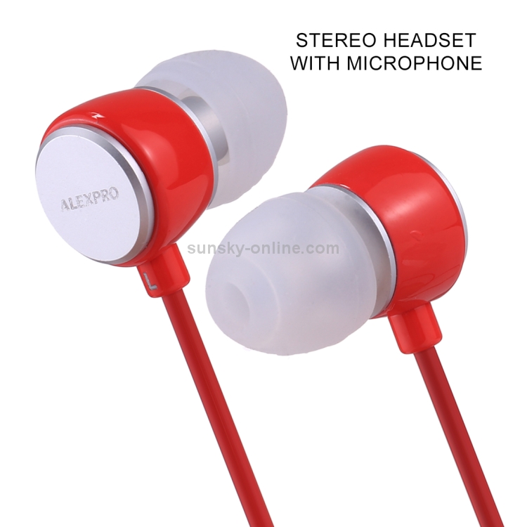 ALEXPRO E110i 1.2m In-Ear Bass Stereo Wired Control Earphones with Mic ALEXPRO E110i 1.2m In-Ear Bass Stereo Wired Control Earphones with Mic