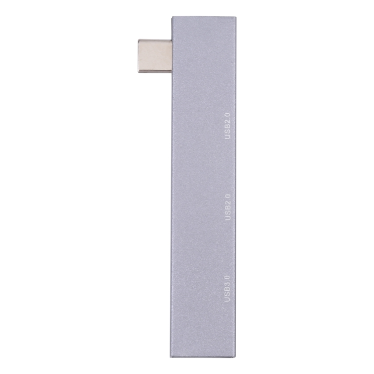 Adaptador 839 USB-C/Tipo-C macho a doble USB 2.0+USB 3.0 hembra (plateado) - 1