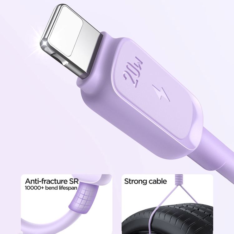 JOYROOM S-CL020A14 Multi-Color Series 20W USB-C / Type-C to 8 Pin Fast Charging Data Cable, Length:1.2m (Purple) JOYROOM S-CL020A14 Multi-Color Series 20W USB-C / Type-C to 8 Pin Fast Charging Data Cable, Length:1.2m (Purple)