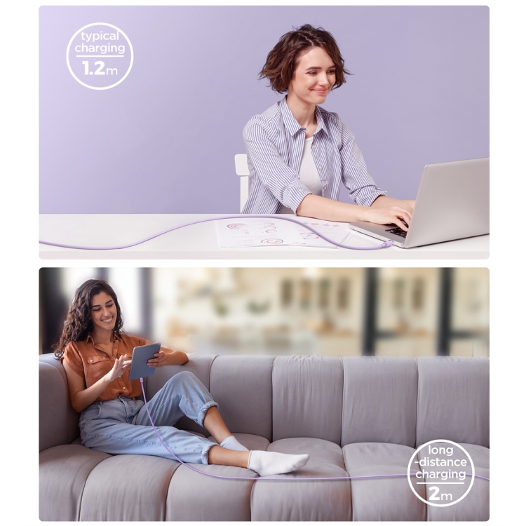 JOYROOM S-CL020A14 Multi-Color Series 20W USB-C / Type-C to 8 Pin Fast Charging Data Cable, Length:1.2m (Purple) JOYROOM S-CL020A14 Multi-Color Series 20W USB-C / Type-C to 8 Pin Fast Charging Data Cable, Length:1.2m (Purple)