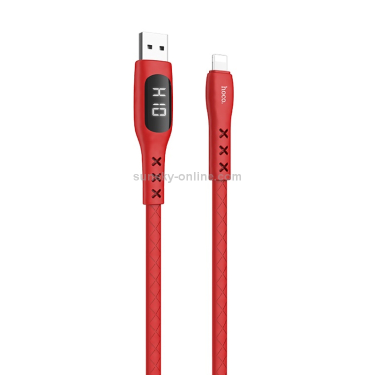 Hoco S6 1.2m 8 Pin to USB Data Sync Charging Cable with Display & Timing(Red) Hoco S6 1.2m 8 Pin to USB Data Sync Charging Cable with Display & Timing(Red)
