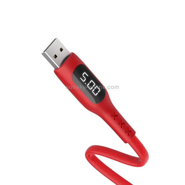 Hoco S6 1.2m 8 Pin to USB Data Sync Charging Cable with Display & Timing(Red) Hoco S6 1.2m 8 Pin to USB Data Sync Charging Cable with Display & Timing(Red)