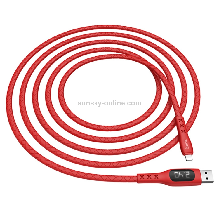 Hoco S6 1.2m 8 Pin to USB Data Sync Charging Cable with Display & Timing(Red) Hoco S6 1.2m 8 Pin to USB Data Sync Charging Cable with Display & Timing(Red)