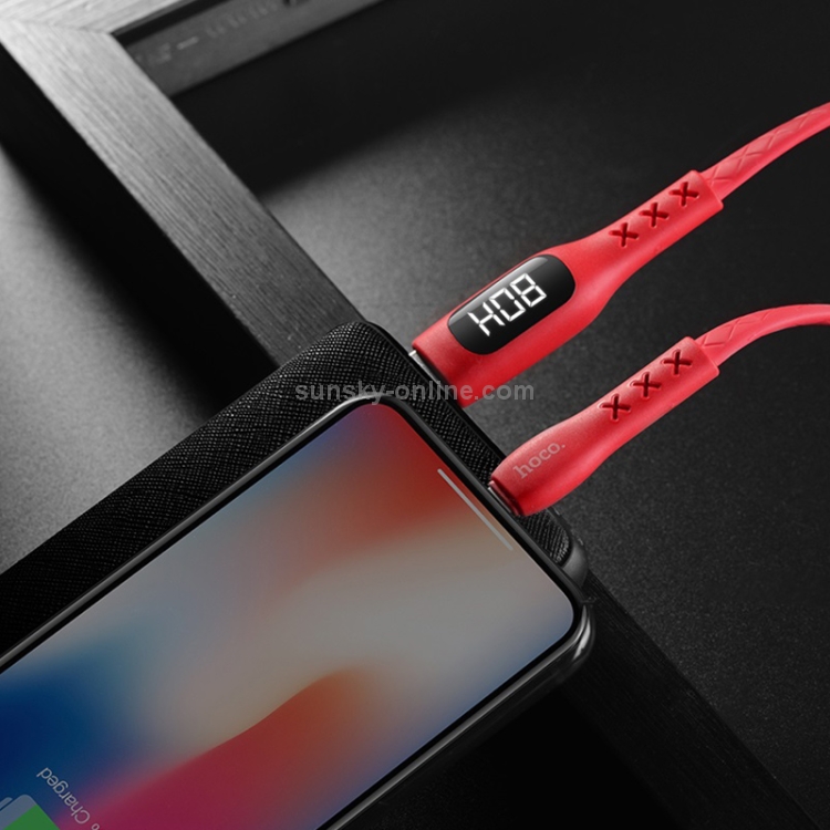 Hoco S6 1.2m 8 Pin to USB Data Sync Charging Cable with Display & Timing(Red) Hoco S6 1.2m 8 Pin to USB Data Sync Charging Cable with Display & Timing(Red)