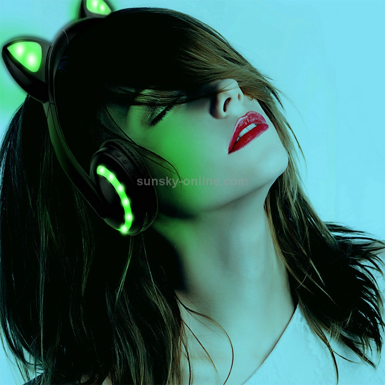CYKE Glowing Cat Ear Stereo Bluetooth V4.2 + EDR Headphone Gaming Headset with LED Light