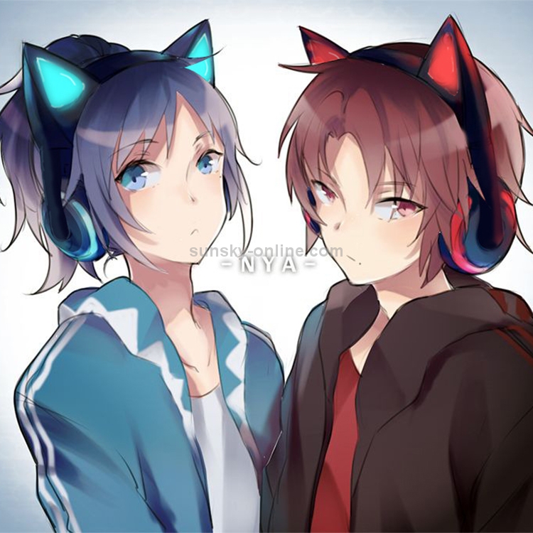 CYKE Glowing Cat Ear Stereo Bluetooth V4.2 + EDR Headphone Gaming Headset with LED Light