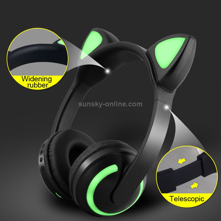 CYKE Glowing Cat Ear Stereo Bluetooth V4.2 + EDR Headphone Gaming Headset with LED Light