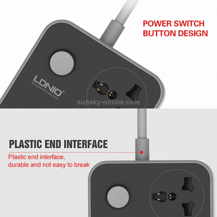 Regleta Ldnio SC3604 con 6 puertos USB y 3 tomas