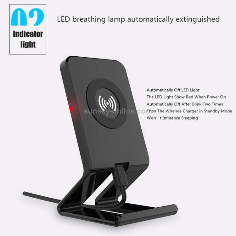 Intelligent Portable Vertical Design Qi Standard Wireless Charging Stand with LED Breathing Lamp Intelligent Portable Vertical Design Qi Standard Wireless Charging Stand with LED Breathing Lamp