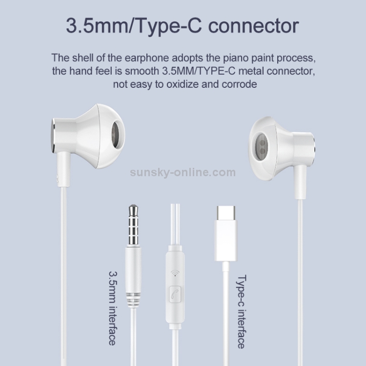 WK Y8 3.5mm Plug In-Ear Wired Control Earphone WK Y8 3.5mm Plug In-Ear Wired Control Earphone