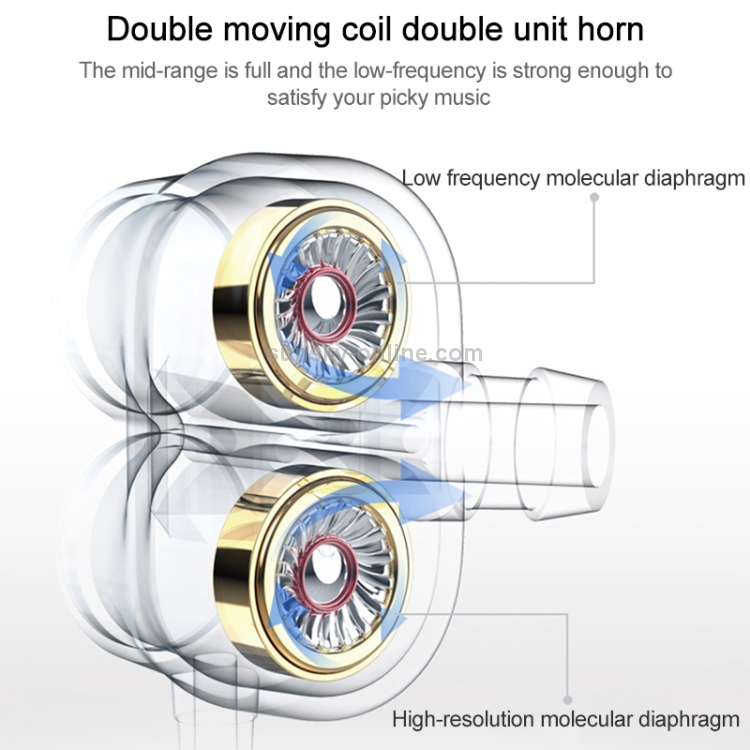 WK Y9 3.5mm In-Ear Double Moving Coil HIFI Stereo Wired Earphone (White) WK Y9 3.5mm In-Ear Double Moving Coil HIFI Stereo Wired Earphone (White)