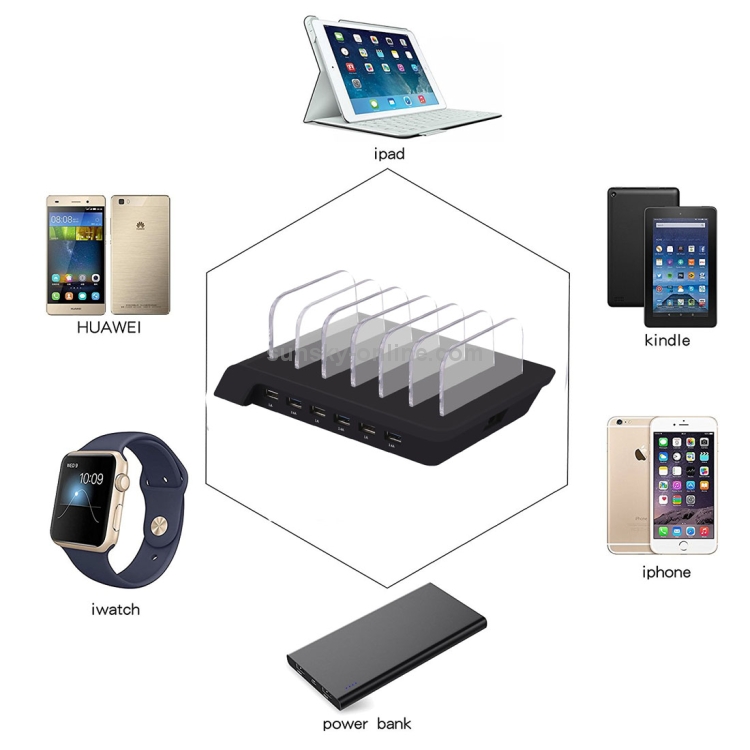 YM-UD06 5V 10.2A Output Universal Desktop Detachable 6 Ports USB Charging Station Multi-Device Hub Charging Dock YM-UD06 5V 10.2A Output Universal Desktop Detachable 6 Ports USB Charging Station Multi-Device Hub Charging Dock