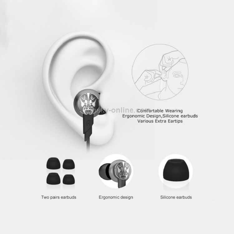 UiiSii HI-805 Beijing Opera Mask Pattern Creative Universal Bass In-Ear Earphone(Silver) UiiSii HI-805 Beijing Opera Mask Pattern Creative Universal Bass In-Ear Earphone(Silver)