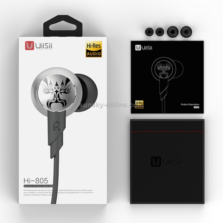 UiiSii HI-805 Beijing Opera Mask Pattern Creative Universal Bass In-Ear Earphone(Silver) UiiSii HI-805 Beijing Opera Mask Pattern Creative Universal Bass In-Ear Earphone(Silver)