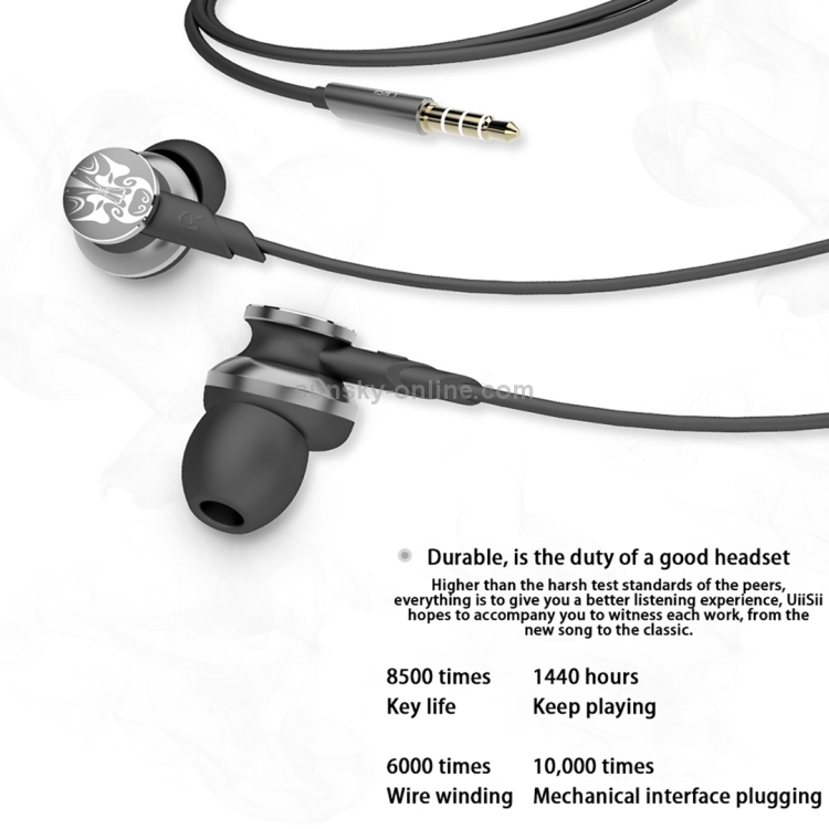 UiiSii HI-805 Beijing Opera Mask Pattern Creative Universal Bass In-Ear Earphone(Silver) UiiSii HI-805 Beijing Opera Mask Pattern Creative Universal Bass In-Ear Earphone(Silver)