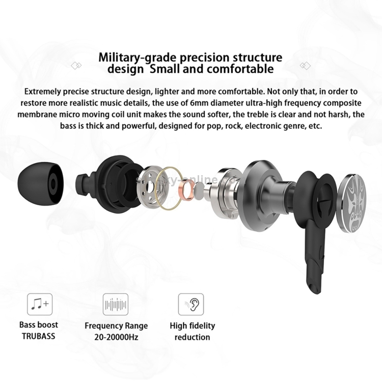 UiiSii HI-805 Beijing Opera Mask Pattern Creative Universal Bass In-Ear Earphone(Silver) UiiSii HI-805 Beijing Opera Mask Pattern Creative Universal Bass In-Ear Earphone(Silver)