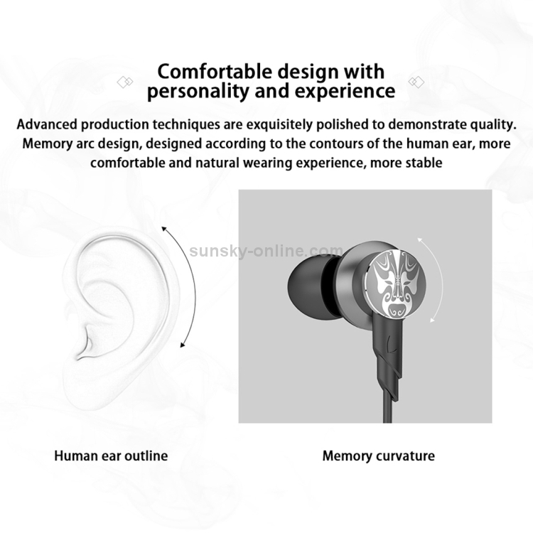 UiiSii HI-805 Beijing Opera Mask Pattern Creative Universal Bass In-Ear Earphone(Silver) UiiSii HI-805 Beijing Opera Mask Pattern Creative Universal Bass In-Ear Earphone(Silver)