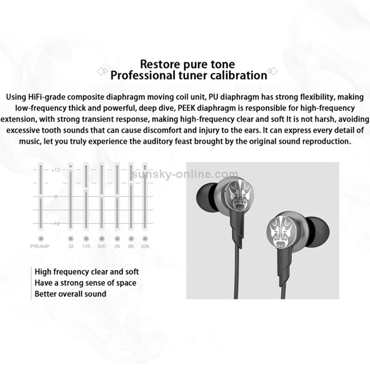 UiiSii HI-805 Beijing Opera Mask Pattern Creative Universal Bass In-Ear Earphone(Silver) UiiSii HI-805 Beijing Opera Mask Pattern Creative Universal Bass In-Ear Earphone(Silver)