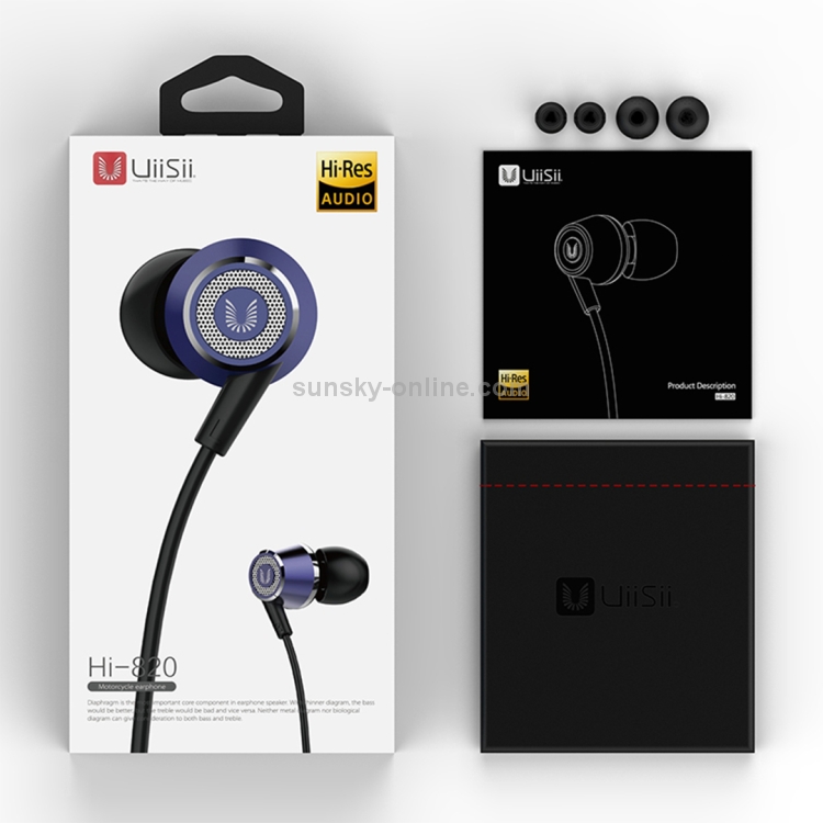 UiiSii HI-820 Universal HIFI Graphene Moving Coil In-Ear Earphone (Blue)