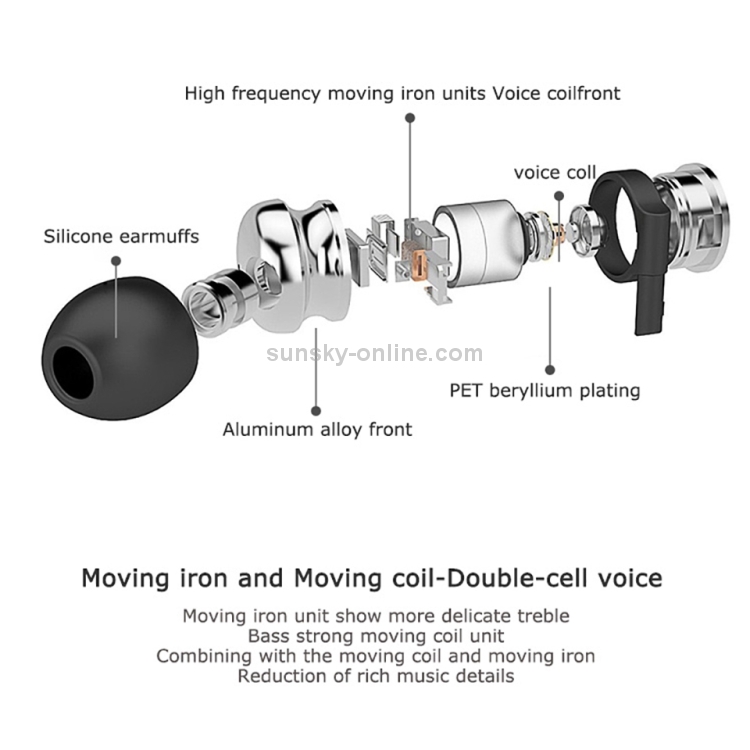 UiiSii HI-905 Universal HIFI Moving Iron + Moving Coil In-Ear Earphone (Silver) UiiSii HI-905 Universal HIFI Moving Iron + Moving Coil In-Ear Earphone (Silver)