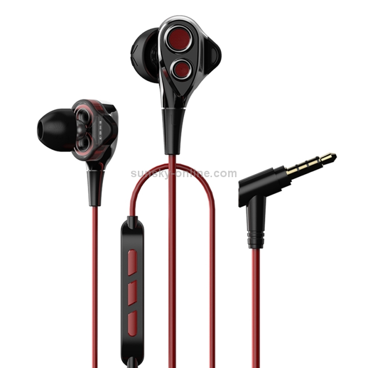 UiiSii T8 Universal Dual Dynamic Drivers In-Ear Wire-controlled Earphone with Microphone (Red) UiiSii T8 Universal Dual Dynamic Drivers In-Ear Wire-controlled Earphone with Microphone (Red)