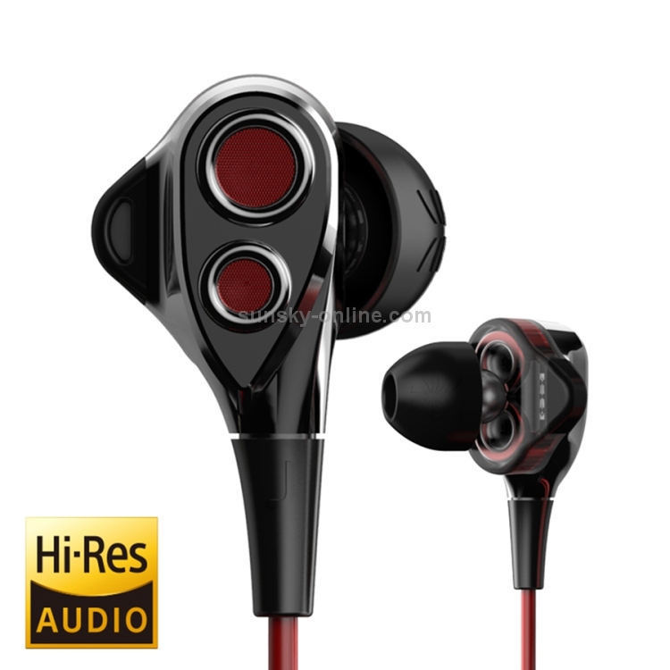 UiiSii T8 Universal Dual Dynamic Drivers In-Ear Wire-controlled Earphone with Microphone (Red) UiiSii T8 Universal Dual Dynamic Drivers In-Ear Wire-controlled Earphone with Microphone (Red)