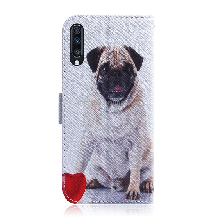 Pug Pattern Coloured Drawing Horizontal Flip Leather Case for Galaxy A70, with Holder & Card Slots & Wallet Pug Pattern Coloured Drawing Horizontal Flip Leather Case for Galaxy A70, with Holder & Card Slots & Wallet