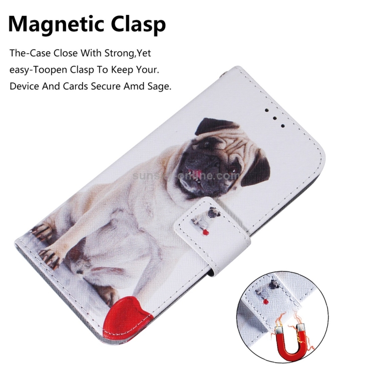 Pug Pattern Coloured Drawing Horizontal Flip Leather Case for Galaxy A70, with Holder & Card Slots & Wallet Pug Pattern Coloured Drawing Horizontal Flip Leather Case for Galaxy A70, with Holder & Card Slots & Wallet