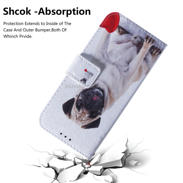 Pug Pattern Coloured Drawing Horizontal Flip Leather Case for Galaxy A70, with Holder & Card Slots & Wallet Pug Pattern Coloured Drawing Horizontal Flip Leather Case for Galaxy A70, with Holder & Card Slots & Wallet