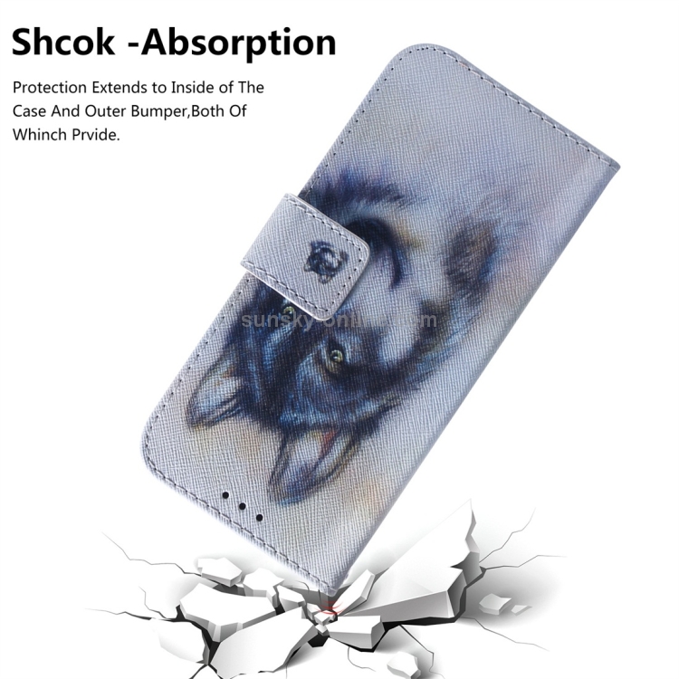 White Wolf Pattern Coloured Drawing Horizontal Flip Leather Case for Galaxy A70, with Holder & Card Slots & Wallet White Wolf Pattern Coloured Drawing Horizontal Flip Leather Case for Galaxy A70, with Holder & Card Slots & Wallet