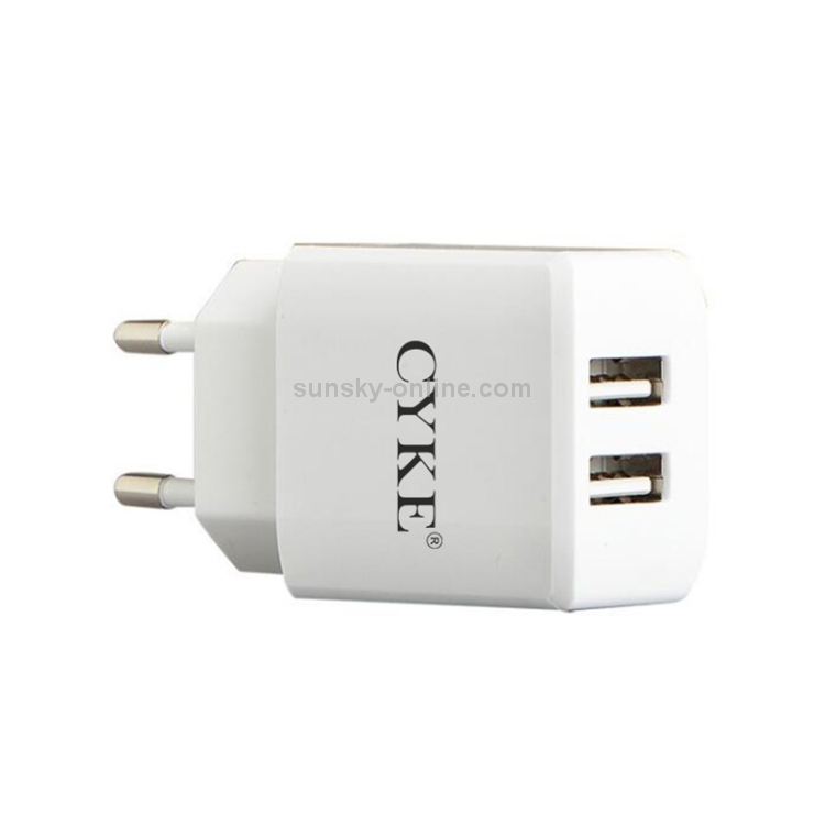 CYKE HKL-USB31 5V 2A Dual USB Wall Charger Travel Charger, EU Plug CYKE HKL-USB31 5V 2A Dual USB Wall Charger Travel Charger, EU Plug
