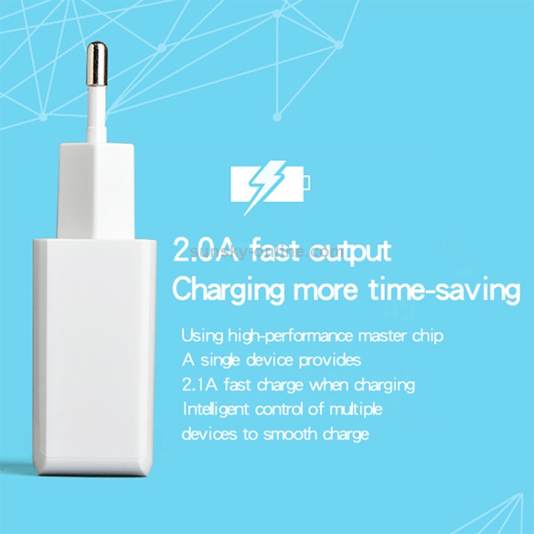 CYKE HKL-USB31 5V 2A Dual USB Wall Charger Travel Charger, EU Plug CYKE HKL-USB31 5V 2A Dual USB Wall Charger Travel Charger, EU Plug