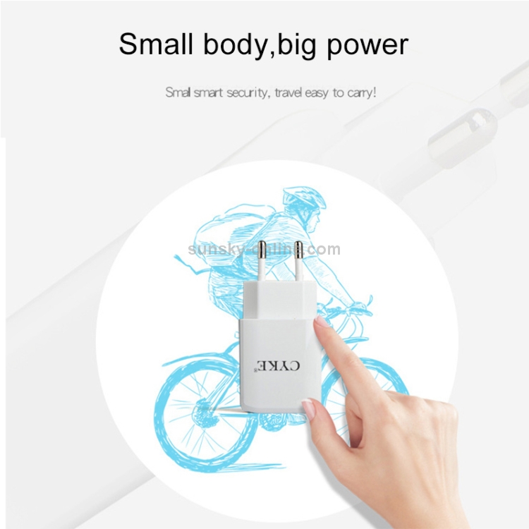 CYKE HKL-USB31 5V 2A Dual USB Wall Charger Travel Charger, EU Plug CYKE HKL-USB31 5V 2A Dual USB Wall Charger Travel Charger, EU Plug