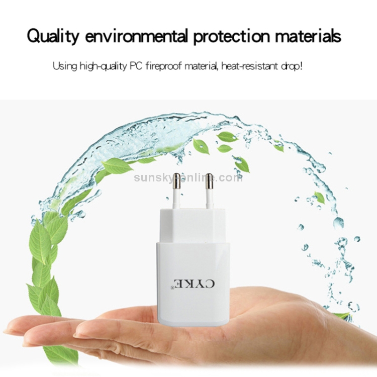 CYKE HKL-USB31 5V 2A Dual USB Wall Charger Travel Charger, EU Plug CYKE HKL-USB31 5V 2A Dual USB Wall Charger Travel Charger, EU Plug