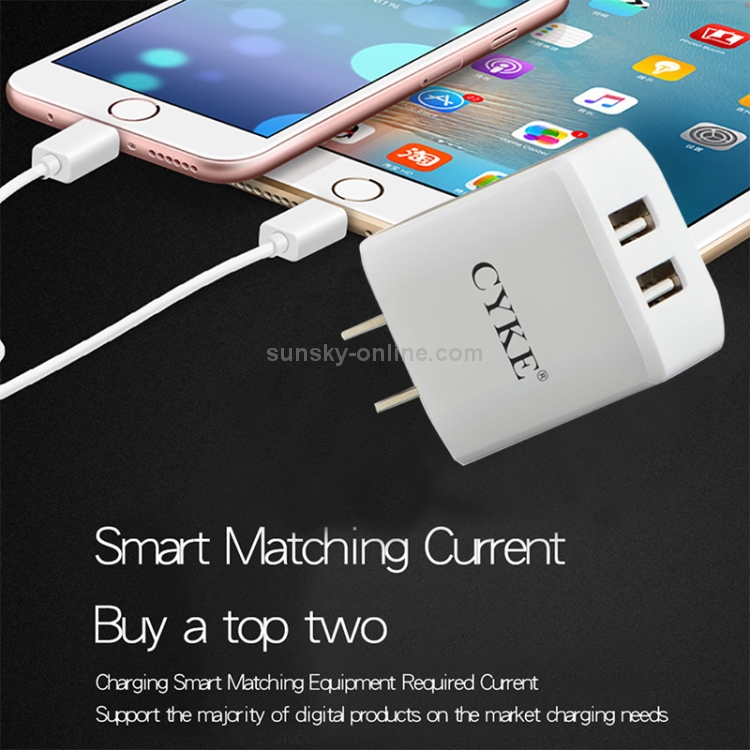 CYKE HKL-USB31 5V 2A Dual USB Wall Charger Travel Charger, Chinese Plug CYKE HKL-USB31 5V 2A Dual USB Wall Charger Travel Charger, Chinese Plug